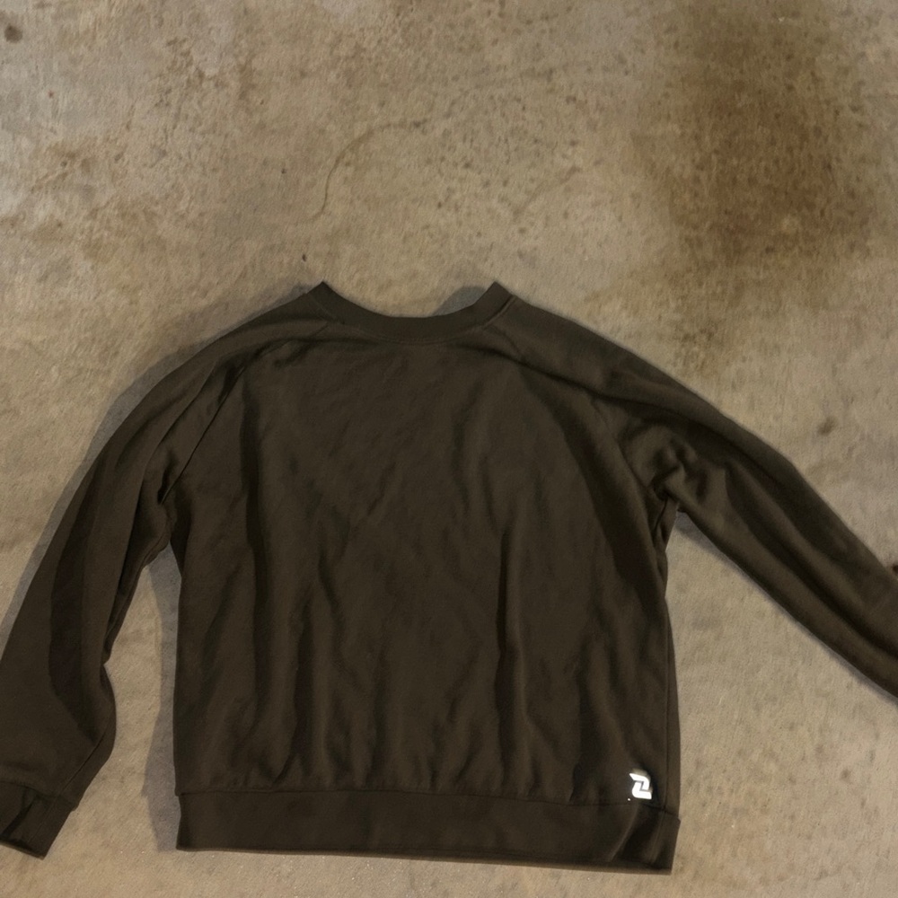 ZELOS Men's Dark Brown Crewneck Sweater